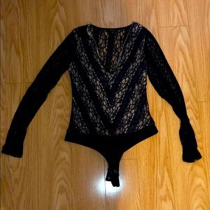 Black mesh bodysuit